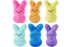 vizethru 6 pcs Easter Bunny Plush Toys Decorations Cute Animal Bunny Stuffed Doll Easter Basket Stuffers Gift for Kids (6 inches)
