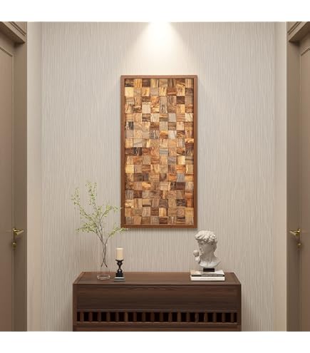Kendrick Home Western Wall Art - Longhorn Whitewash Hardwood, Rustic Decor, 24" X 16"