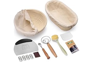 KOACKL Sourdough Bread Starter Kits, Banneton Sourdough Bread Making Tools Kit, Banneton Proofing Basket Making Bread Basket 