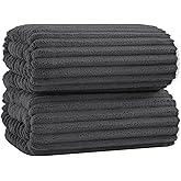 Robmic 40x80 Inches Bath Sheets Towels for Adults Luxury Microfiber Extra Large Bath Towels for Bathroom Super Soft Absorbent Quick Dry with Hanging Loop (Charcoal Grey, 2PCS)