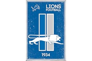 Trends International NFL Detroit Lions - Retro Logo 14 Wall Poster, Unframed Version, 22.375" x 34"