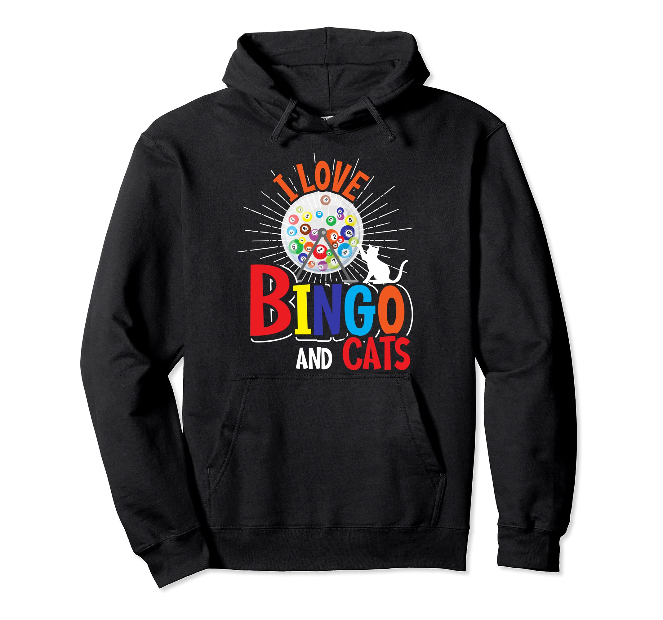 Cute Animal Lover Cat Parent Bingo Player Gift Bingo Pullover Hoodie