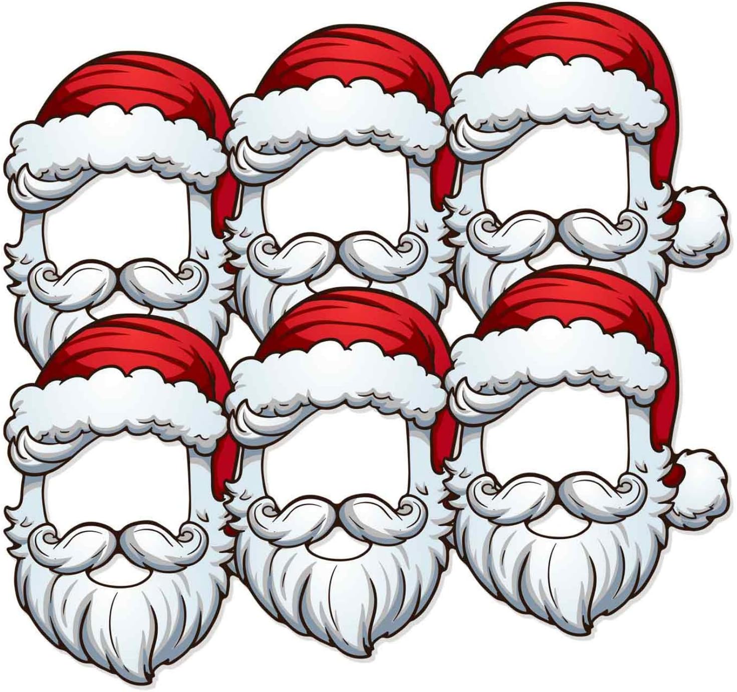 STAR CUTOUTS SMP368 Santa Open Face Six Pack Mask Become Father Perfect for Office Christmas Parties Staff Rooms and Events