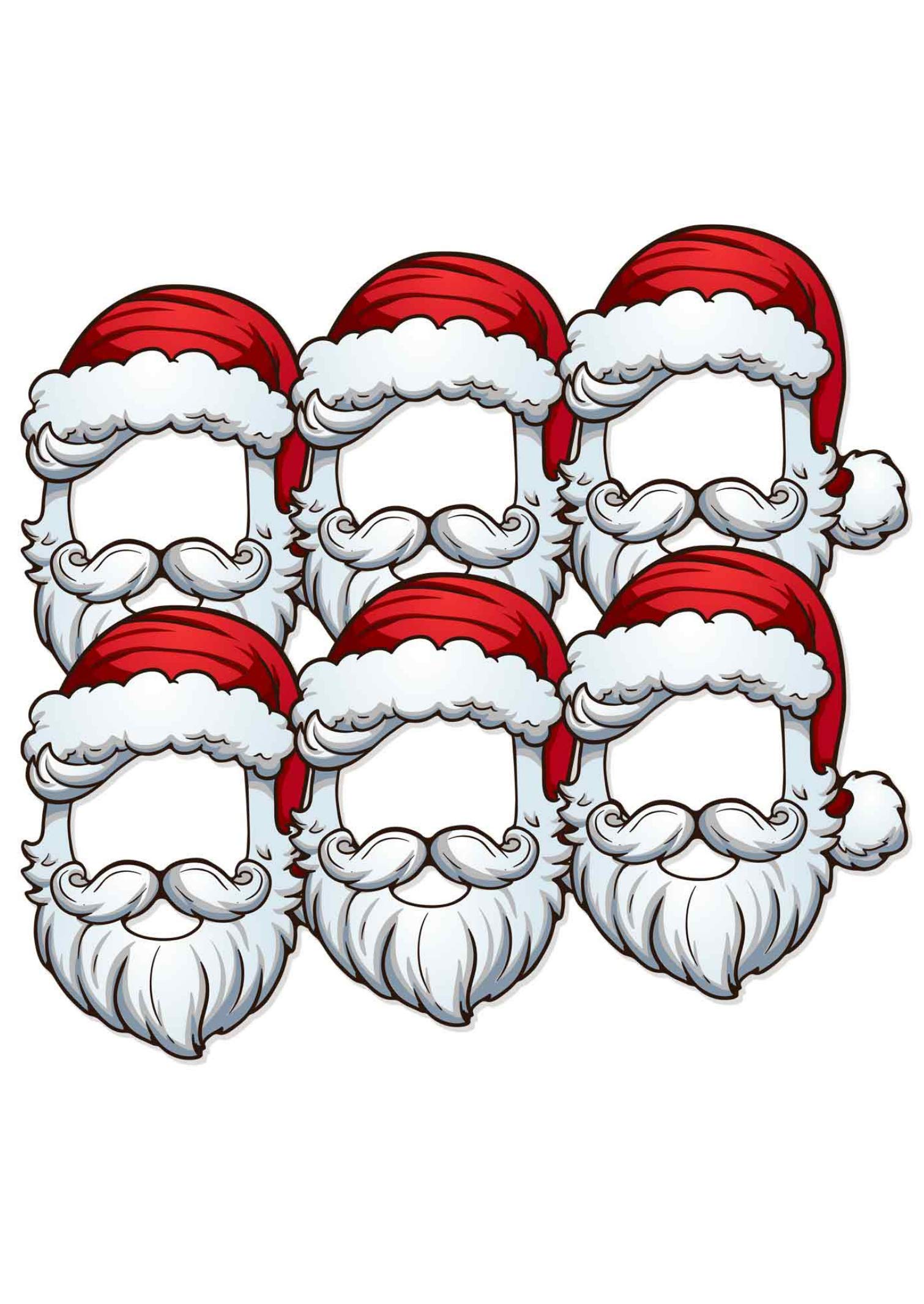 STAR CUTOUTS SMP368 Santa Open Face Six Pack Mask Become Father Perfect for Office Christmas Parties, Staff Rooms and Events, Solid, Multicolour, Regular