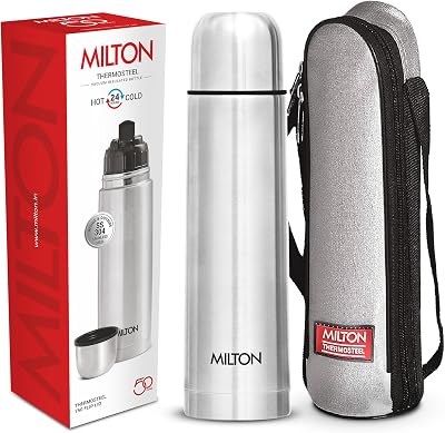 Milton Flip Lid 750 Stainless Steel Bottle 24h Temp Retention 25 oz Silver