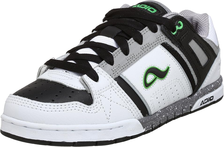 Adio Men's Impulse Skate Shoe, White/Black/Grey, 6.5 M US