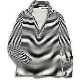 Zontroldy Sweatshirt for Womens Solid Color/Stripe Shirts Long Sleeve V Neck Polo Collared Fall Outfits Tops