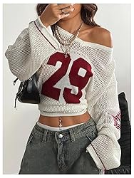BEAUDRM Women's Y2k Going Out Tops Oversized Jersey