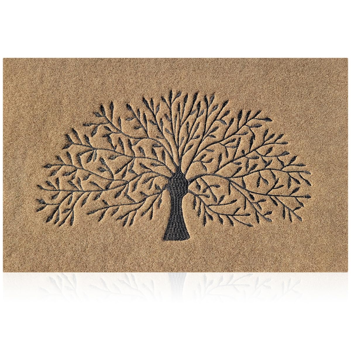 AOAOPQ Welcome Mat Outside Outdoor Mats for Inside Front Tree of Life Doormats Heavy Duty Non slip for Entryway Hallway Kitchen Easy to Clean Rubber Matting 60 x 90 cm Brown