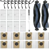 28 Pack Replacement Parts Accessories Compatible with Eufy C10 Robot Vacuum | Self Emptying RoboVac Accessories Kit 2 Rolling Brushes, 8 Dust Bags, 8 Side Brushes, 8 Filter Sets