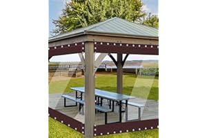 Erfolkerz 8'H x15'W Outdoor Vinyl Curtain 20oz Super Weighted Clear Vinyl Patio Enclosure,Clear Outdoor Curtains Heavy Duty Waterproof Transparent Tarp with Grommets for Patio Gazebo Balcony Pergola