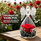Yamonic Preserved Real Rose in Glass Angel Gift for Mum, Wife, Nana view 2