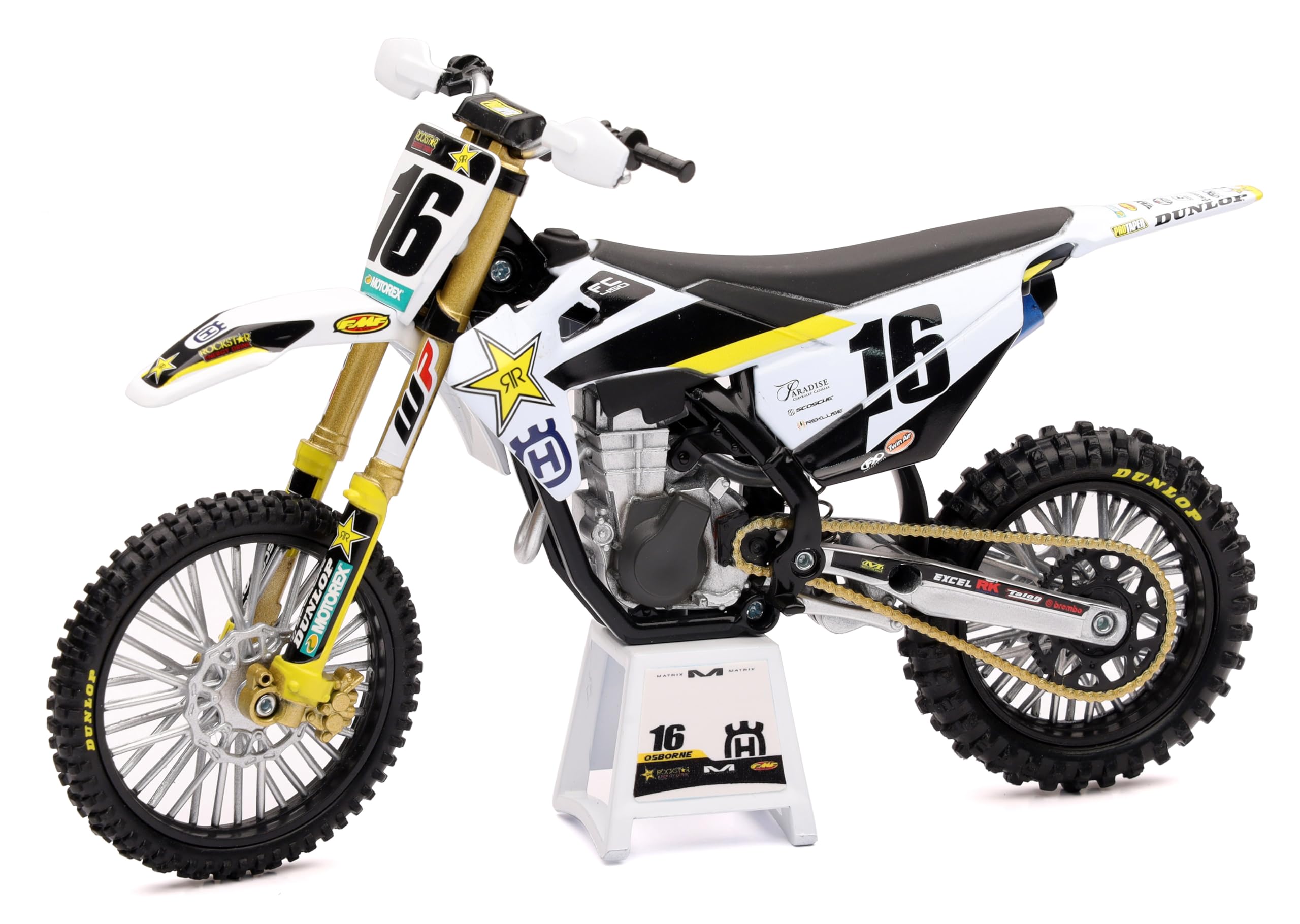 NewRay New Ray-Moto Cross Husqvarna FC 450 2020 Team Zach Osborne No. 16-Children's Scale Model Vehicle Reproduction, Metal, Multicolored
