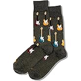 HotSox Men's Guitars Sock, Charcoal Heather, 6-12