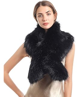 LA CARRIE Women's Faux Fur Collar Scarf Wrap Cold Winter Warmer