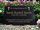 CFY Memorials Personalised Granite Memorial Plaque Cross 29x21cm view 2