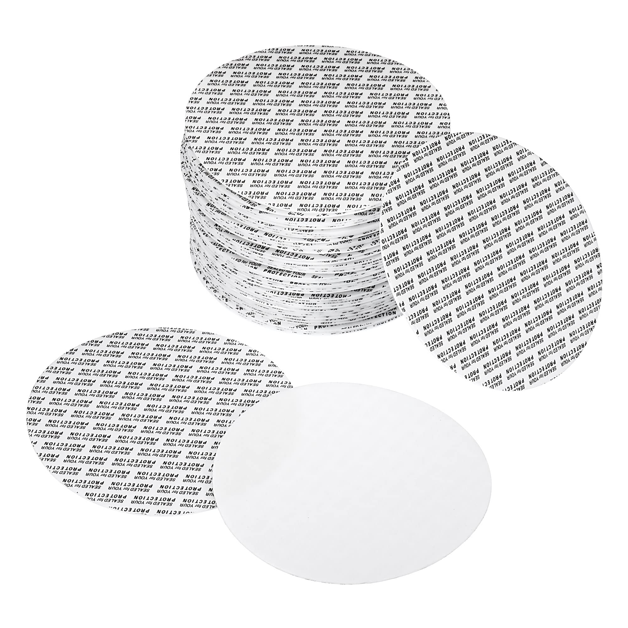 PATIKIL 101mm/3.98" Foam Lid Liner, 50 Pack PS Foam Resistant Tamper Pressure Sensitive Seal for Bottle Cap Liners Seals