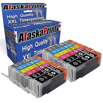 Alaskaprint 12er Set Druckerpatronen kompatibel für Canon PGI-570 XL + CLI-571 XL für Canon PIXMA MG7700 MG7750 MG5750 MG5751