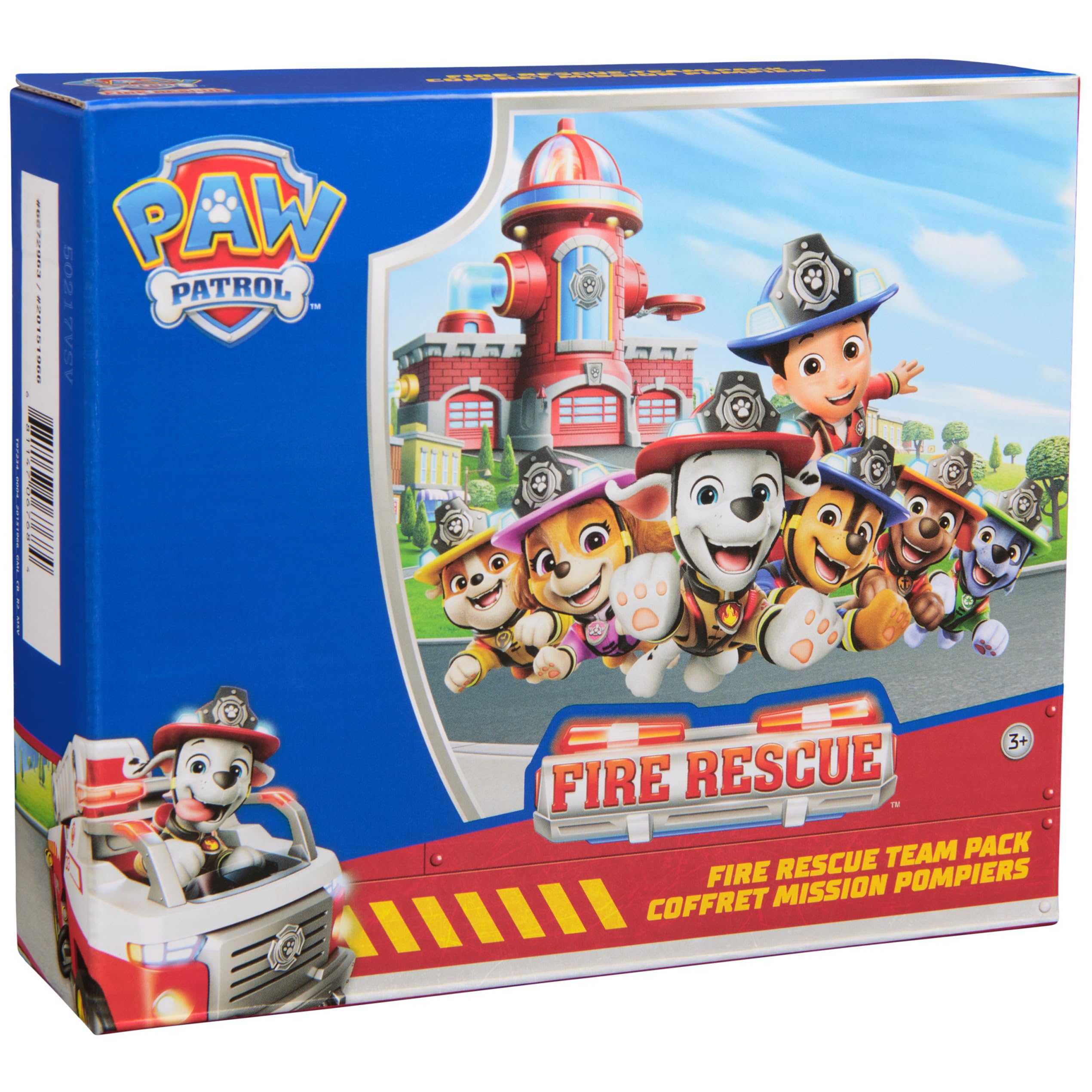 Paw Patrol Fire Rescue Team Pack with 7 Collectible Action Figures, Including Ryder & 6 Pups, Kids Toys for Boys & Girls Ages 3 and Up