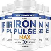 (5 Pack) Iron Pulse Max - Official IronPulse Max Capsules, IronPulseMax Premium Pills All Natural Advanced Formula - Maximum Strength, Support for Overall Health & Wellness, 300 Capsules for 5 Months
