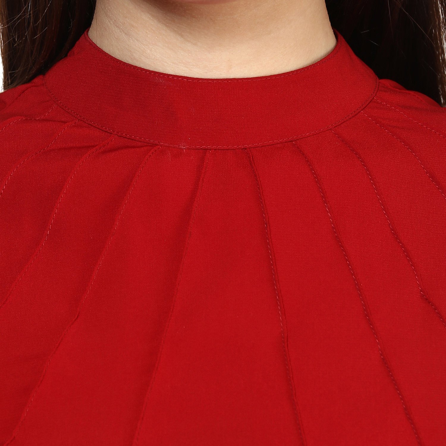 rare women red georgette top (ep1072a)