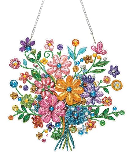 Eiflow Hanging Diamond Art Ornament Kit - Hydrangea Flower DIY Double Sided - View #2