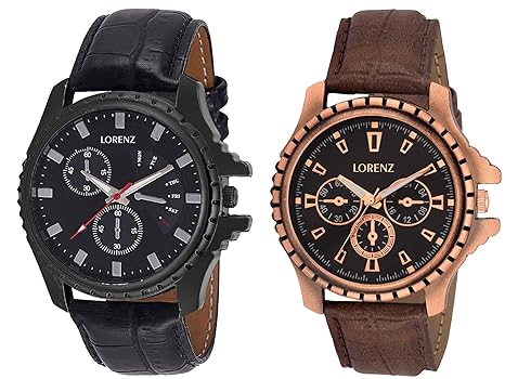 Lorenz Combo of 2 Casual Analog Wrist Watches for Men & Boys