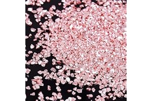 BONNY BOXX Irregular Crushed Glass Chips Sprinkles, 100g Metallic Chunky Glitter Stones for Nail Art, Resin Mold Filler, DIY Crafts, Vase Filler, Jewelry Making (Light Pink)