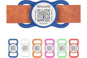 WhoseID QR Code Dog Tag with NFC, Personalized Pet ID Tag, Silicone Dog ID Tag, Modifiable Pet Online Profile, Multiple Emergency Contact, Scan QR Code Send GPS Location Email (Regular, Navy Blue)