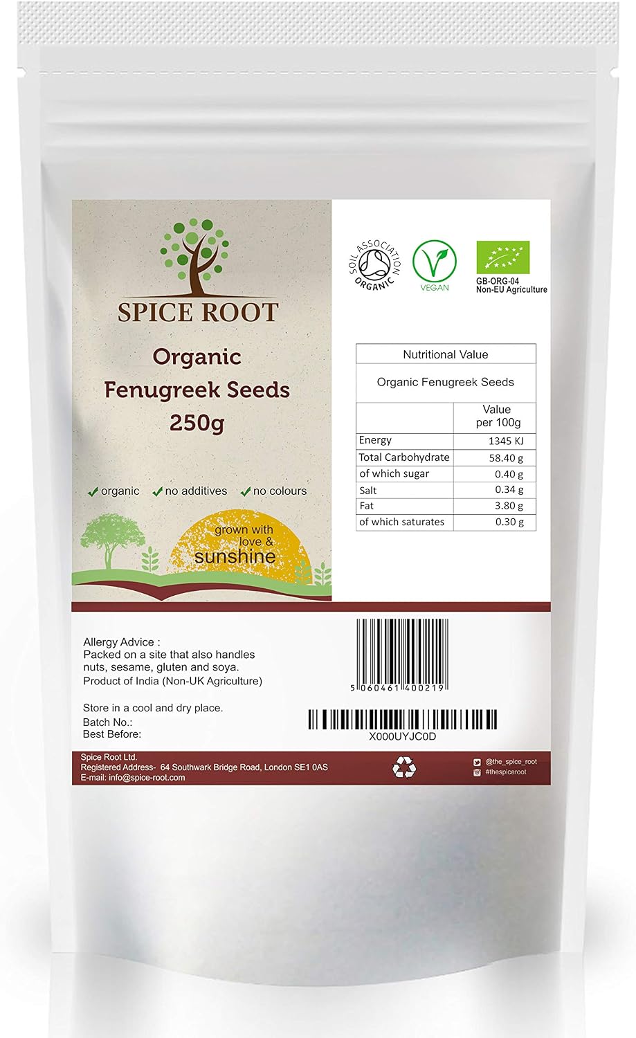 Organic Fenugreek Seeds 250g (Methi Seeds) - Certified Organic, 250 g (Pack of 1) - Image 5