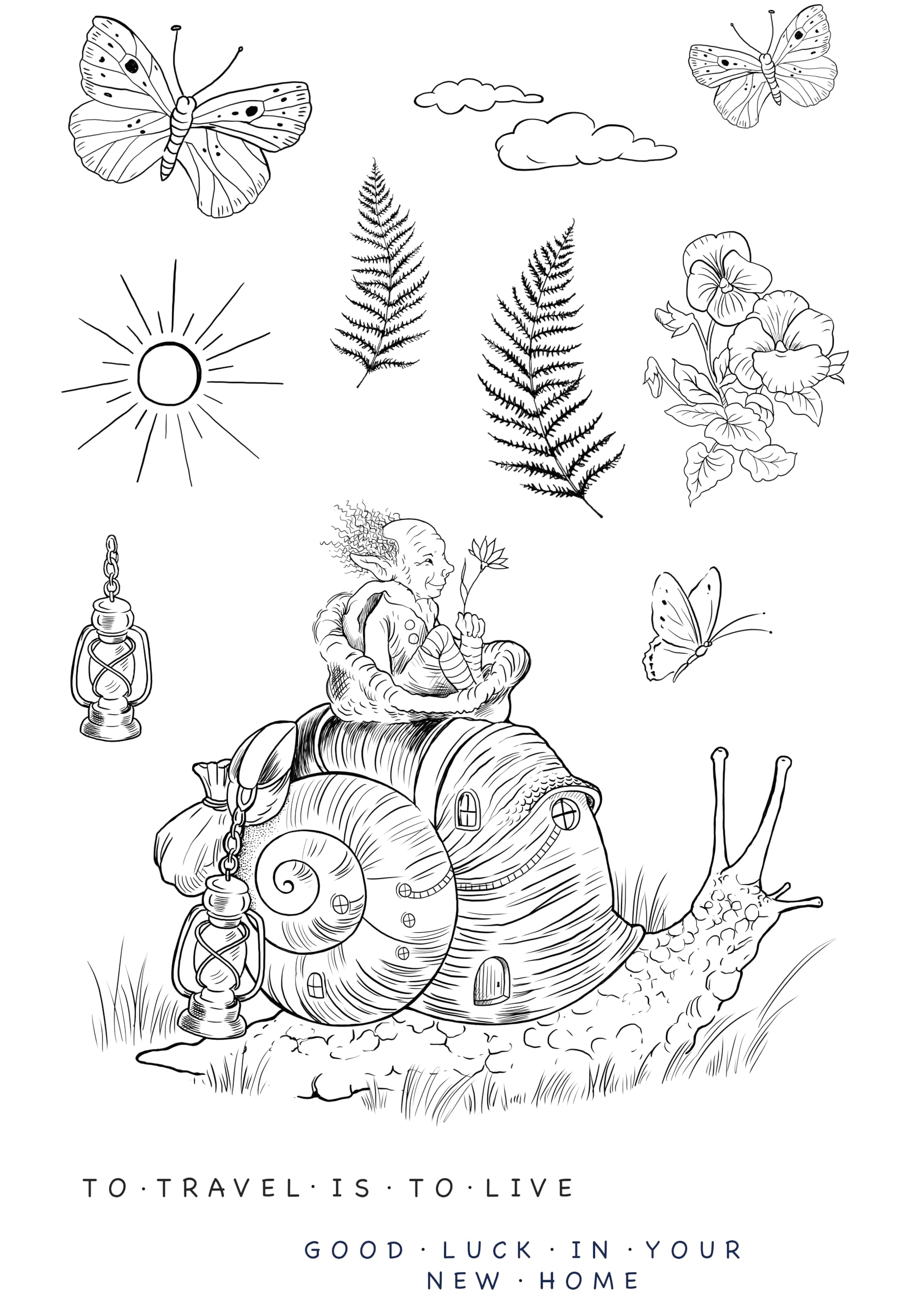 KatKin Krafts Albert & Stanley 6 in x 8 in Clear Stamp Set, 6 x 8 in