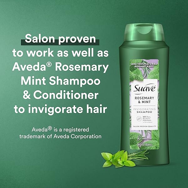 SUAVE PROFESSIONALS INVIGORATING SHAMPOO FOR DRY AND DAMAGED HAIR ROSEMARY AND MINT PARABEN FREE AND DYE FREE HAIR 28 OZ