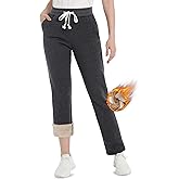 TACVASEN Women's Fleece Lined Sweatpants Winter Thermal Thick Sherpa Pants with Pockets Warm Cotton Athletic Lounge Casual