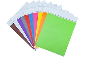 DGBDPACK 100 Pcs Wristbands with Numbers, 1-100 Consecutive Numbers,5 Colors,Waterproof and Tearproof Wrist Straps for Events Parties (Assorted Colors, 10 Pcs Per Color)