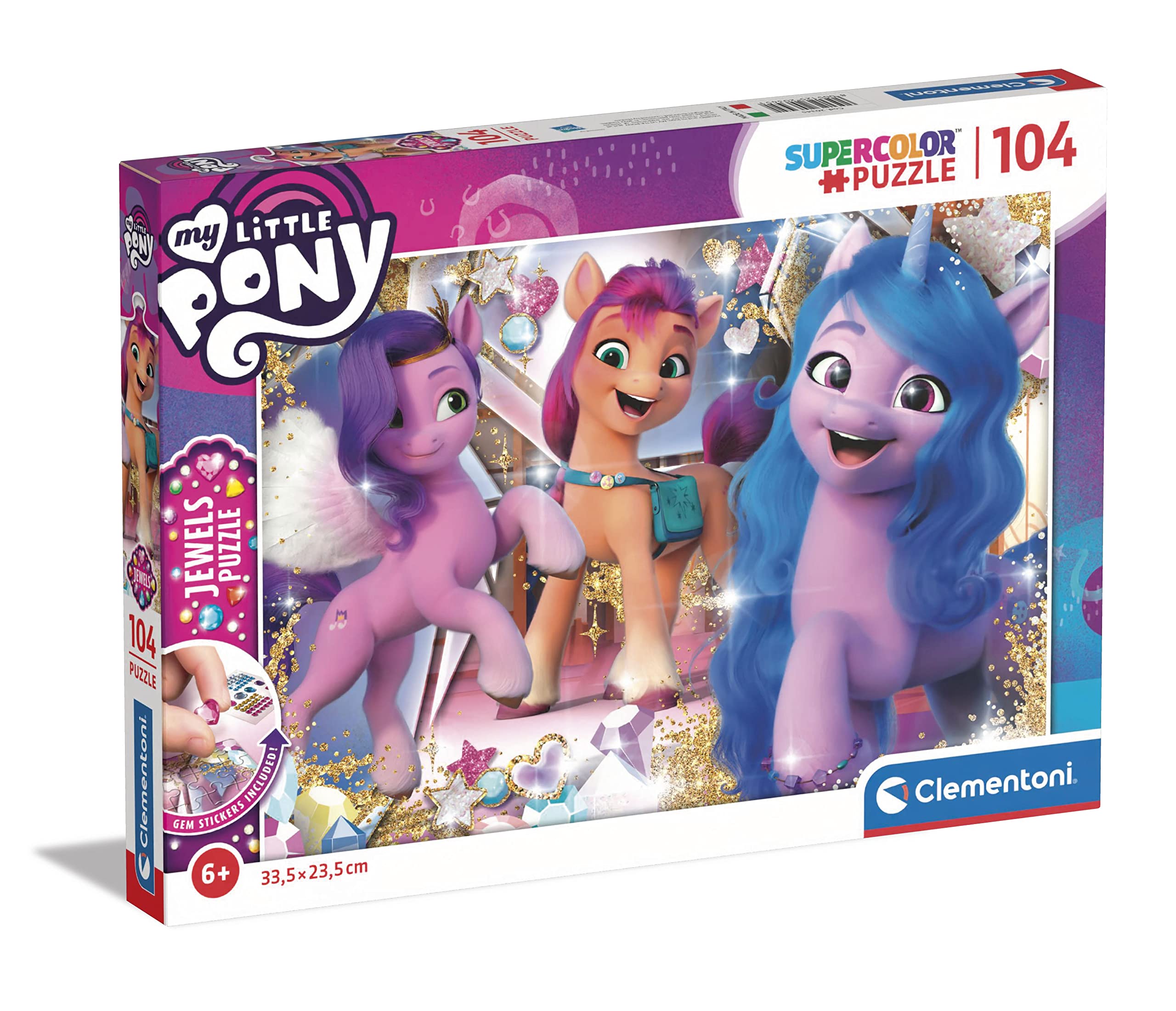 Clementoni - 20345 - Supercolor Puzzle Jewels My Little Pony - 104 Pieces - Jigsaw Puzzle For Kids Age 6