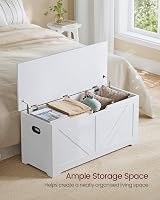 VASAGLE Storage Chest Bench 40x80x46 cm Cloud White LSB062T14 view 6