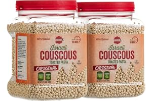 BARON'S Baron’s Original Israeli Couscous Toasted Pasta | 100% Natural Pearled Noodles for Salads, Soups & Side Dishes | Cooks in 10 Minutes! | Kosher| 2 Pack 21.16oz Jars