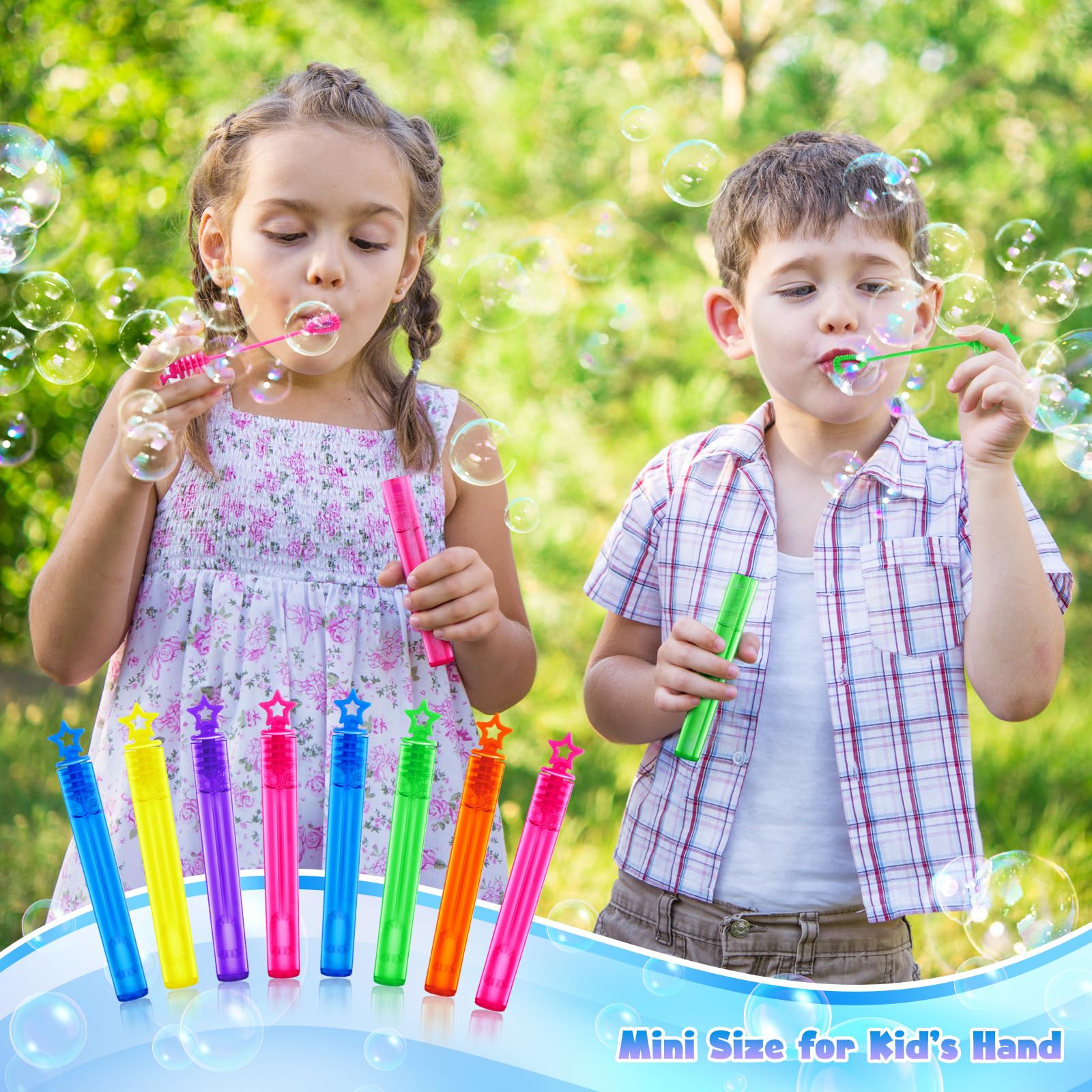 36 Pieces Mini Bubble Wands,Bubble Party Favors Assortment Toys for Kids,Themed Birthday, Halloween, Goodie Bags, Carnival Prizes, Wedding, Bubble Maker Toys for Kids,Outdoor Gifts for Girls & Boys