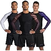 Sanabul Essential Long Sleeve Compression Training Rash Guard for MMA BJJ Wrestling Grappling and No Gi Jiu Jitsu rashguard