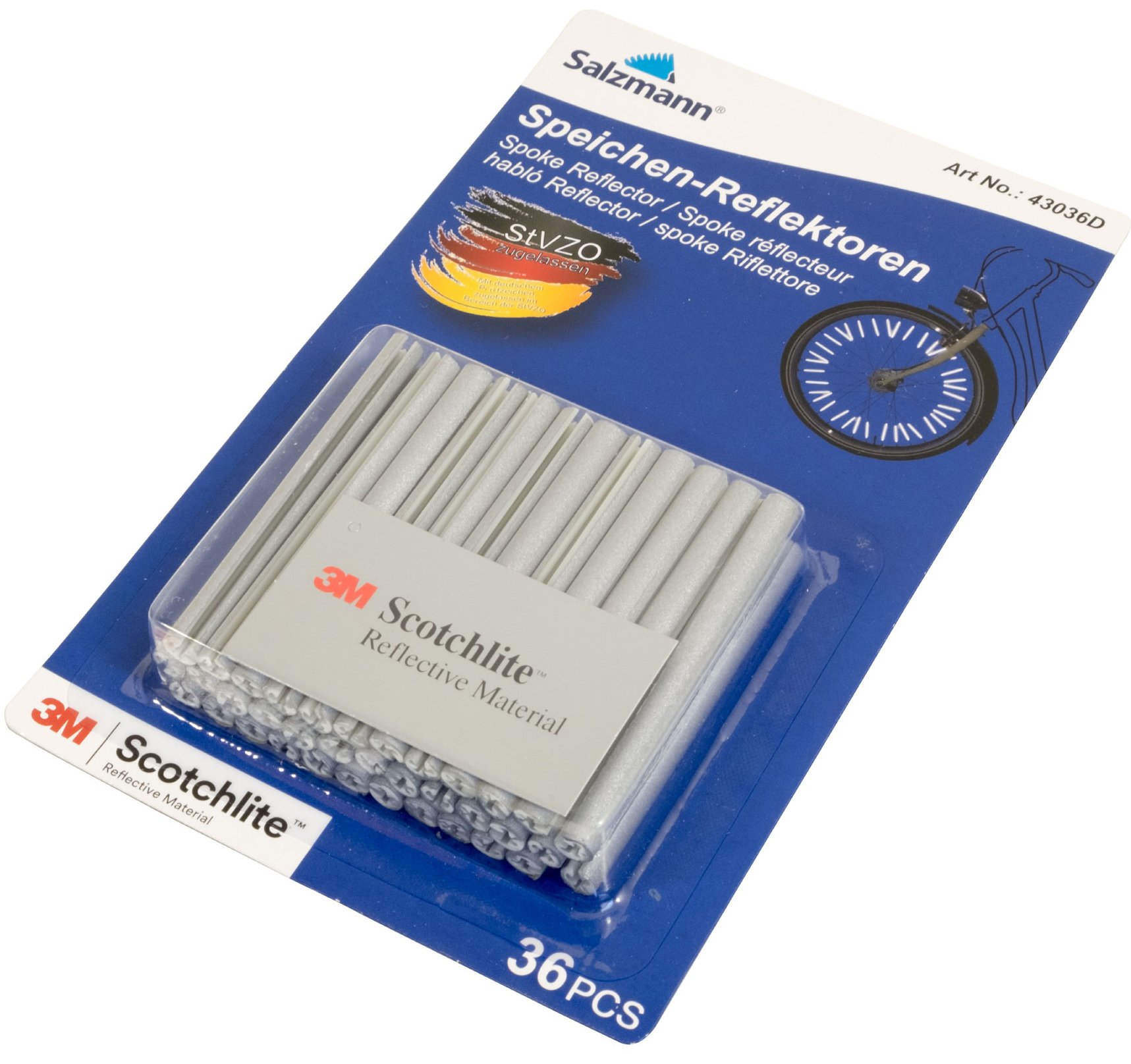 Salzmann 3M Scotchlite Hi Vis Spoke Reflector Bicycle Clips - 36 Pack