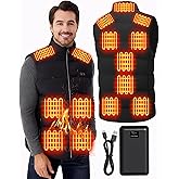 LQQSDPJ Electric Heated Vest for Men: Lightweight Warm Heated Jacket with 16000mAh Battery Pack - Winter Outdoor Hunting