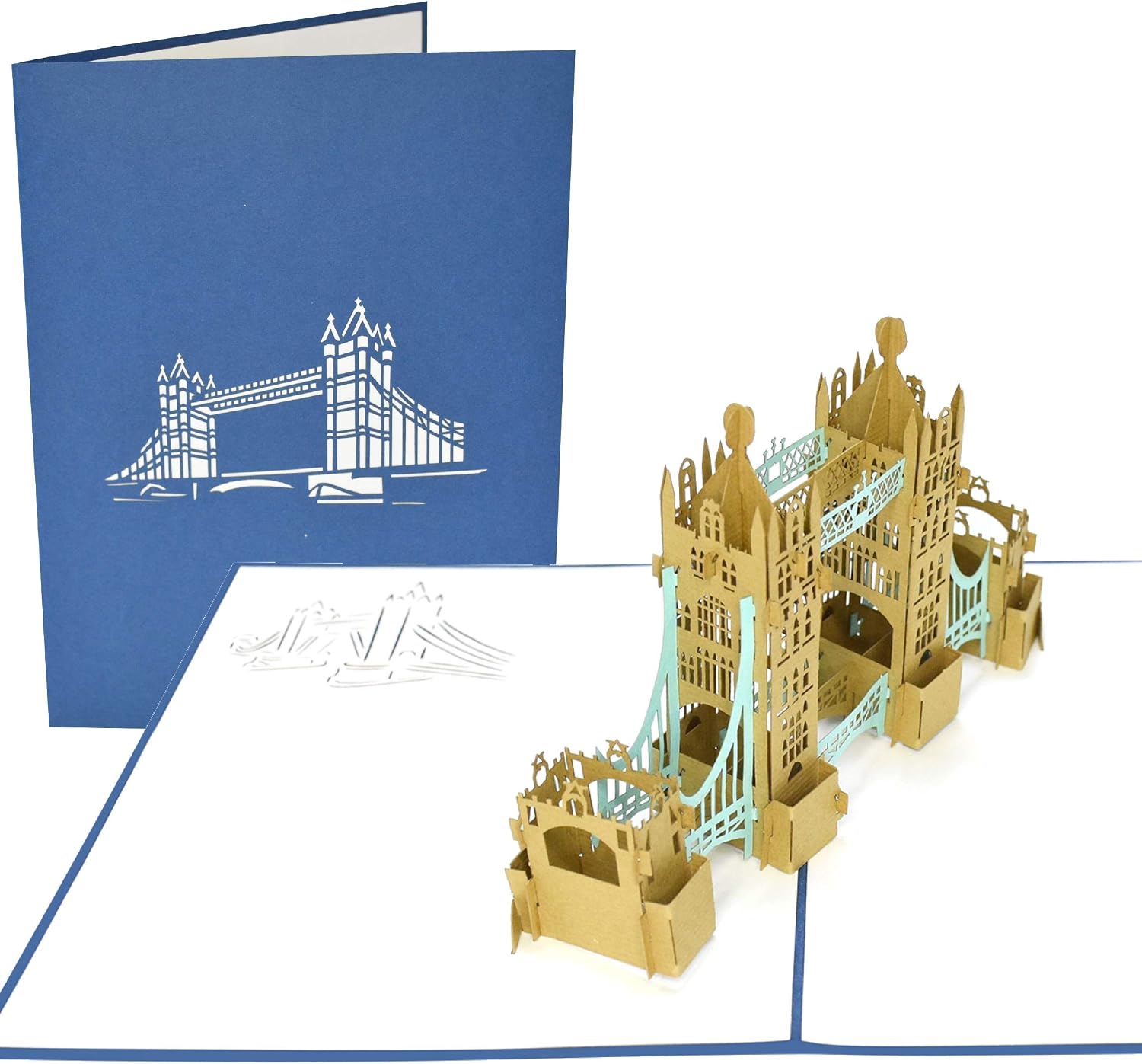 PopLife® London Tower Bridge 3D Pop Up Greeting Card for All Occasions, UK Travellers, Architecture and History Lovers