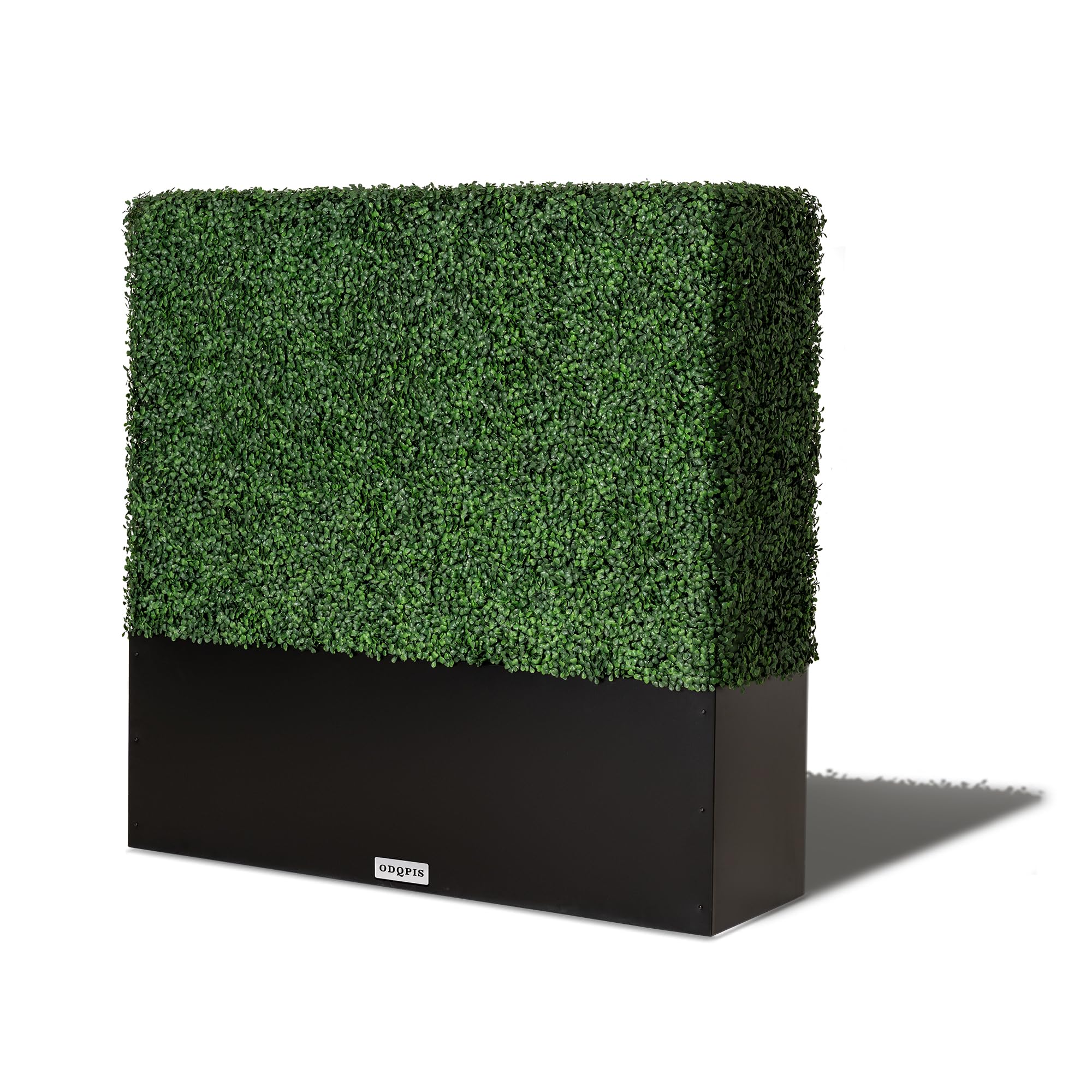 Photo 1 of (please see all images) ODQPIS Artificial Boxwood Hedge Wall,Greenery Fake Faux Grass Backdrop Divider with Black Steel Planter Box,Outdoor Privacy Panels 