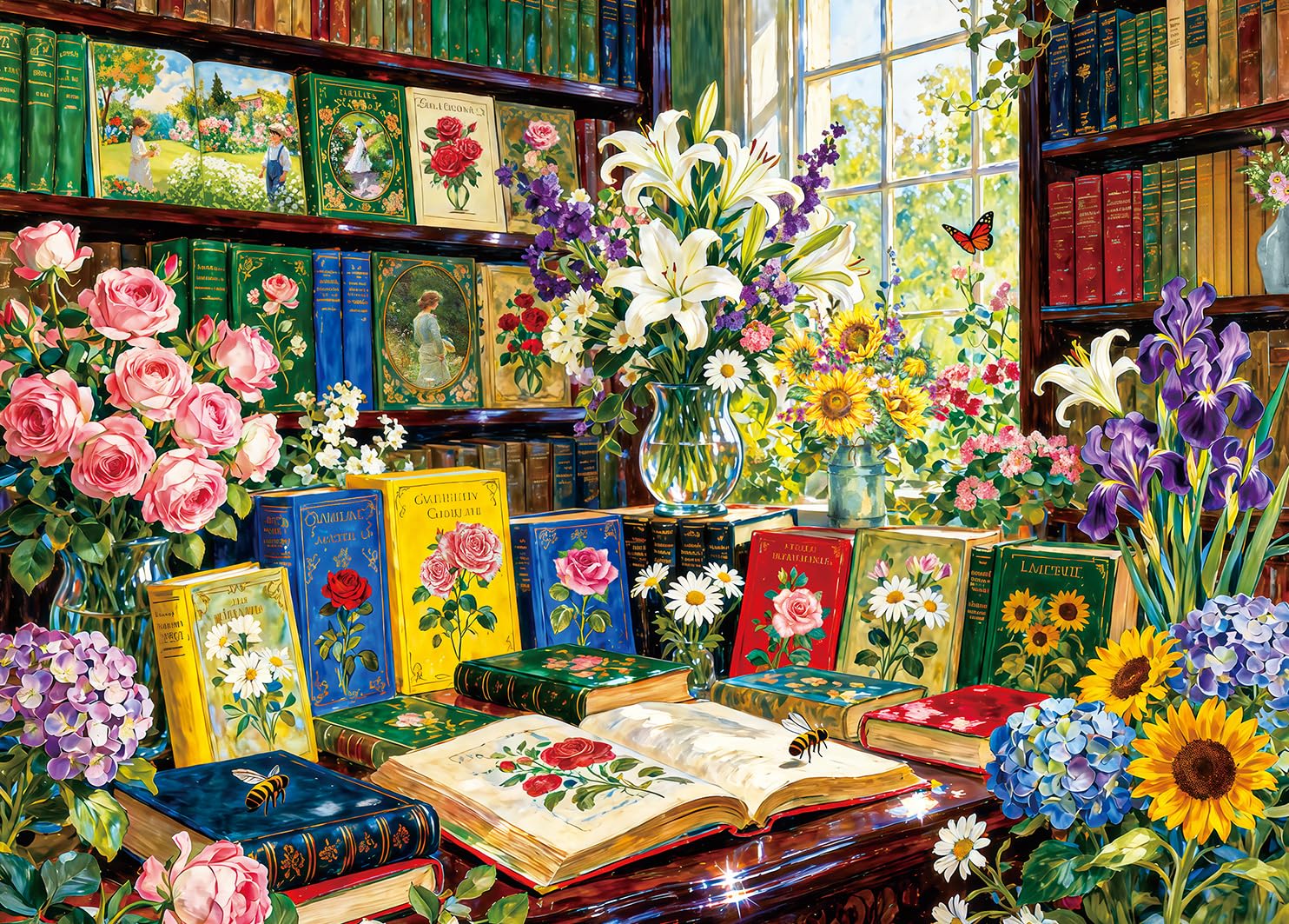 Puzzles 1000 Pieces for Adults jigsaw puzzles for adults-Vintage Book Nook-1000 Piece Puzzle Classic Educational Games Beautiful Decoration Puzzle