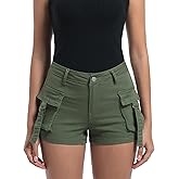 Y imoso Women’s High Waisted Cargo Shorts Casual Summer Denim Stretchy Jeans Chino Shorts Y2K