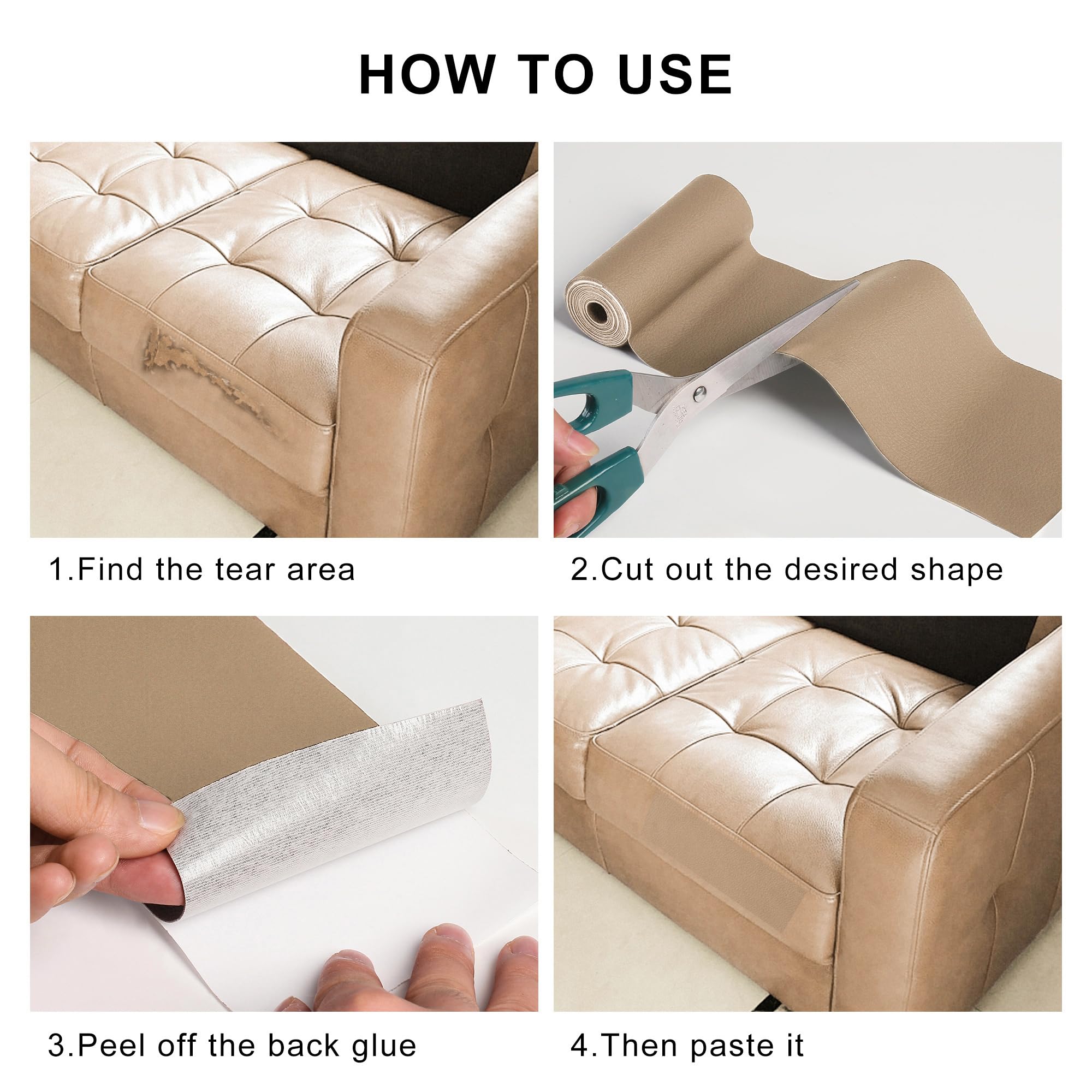 YAFLC Leather Repair Patch for Furniture, 4