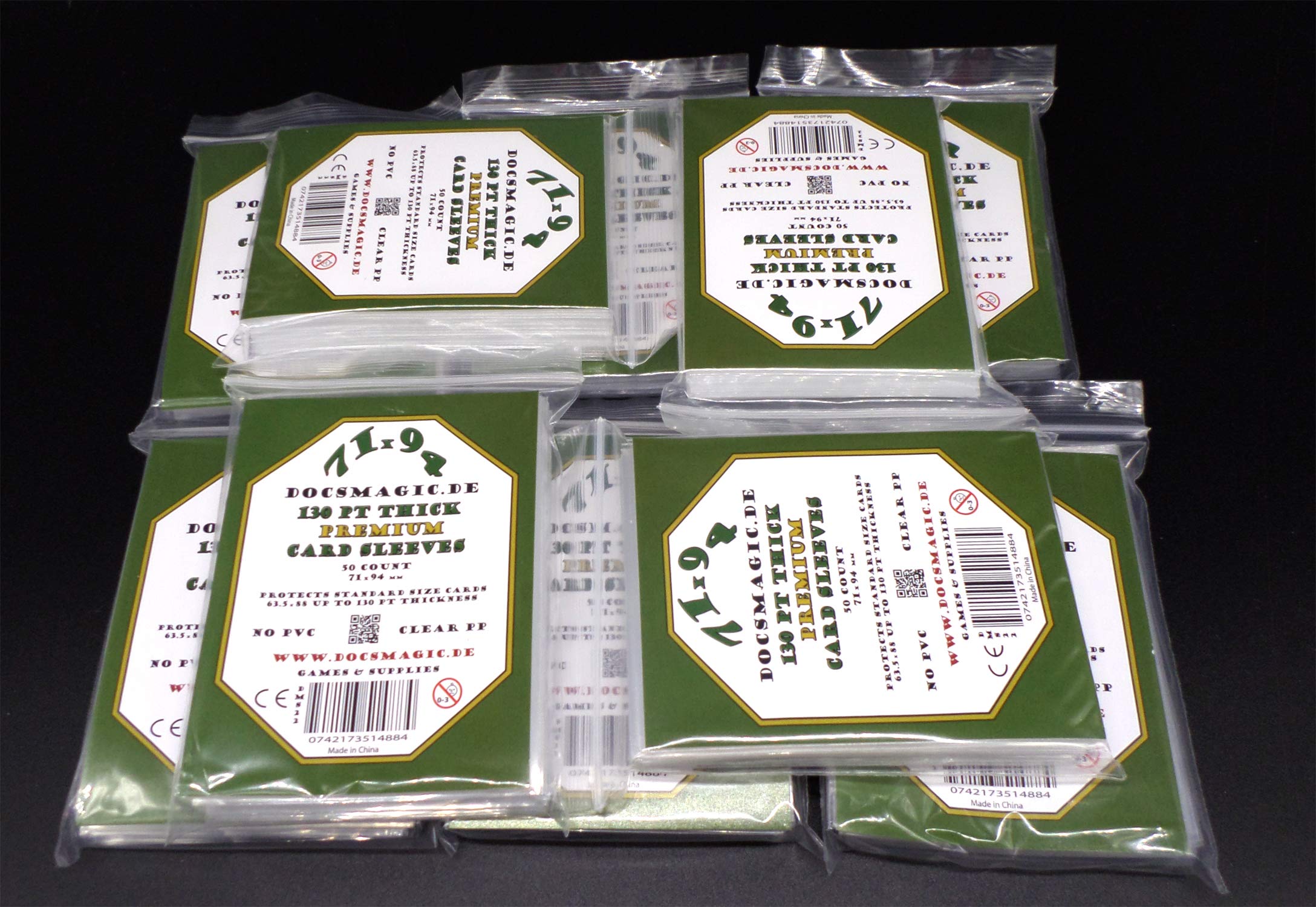 docsmagic.de 10 x 50 Premium Thick Card Sleeves - 130 pt - 3" x 4" Standard Size - 71 x 94 mm