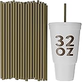 Disposable Tumbler Straws - 10 Inches Tall (Gold, 250)