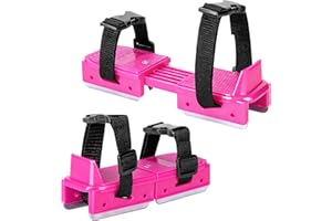 Shupakul 1 Pair Toddler Ice Skates, Adjustable Kids Ice Skates with Touch Fastener, Pink Double Runner Ice Skates for Toddler Winter Beginner Ski