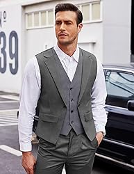 Coofandy Mens Formal Fashion Layered Vest Waistcoat